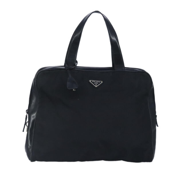 PRADA Hand Bag Nylon Black Silver  97538