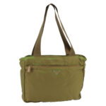 PRADA Tote Bag Nylon Silver Brown  97604