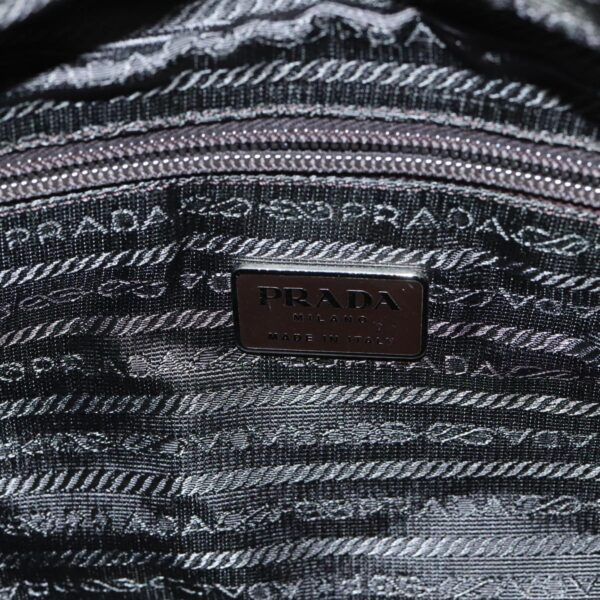 PRADA Tote Bag Nylon Silver Brown  97604
