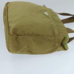 PRADA Tote Bag Nylon Silver Brown  97604