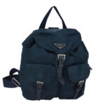 PRADA Backpack Nylon Blue Silver  97831