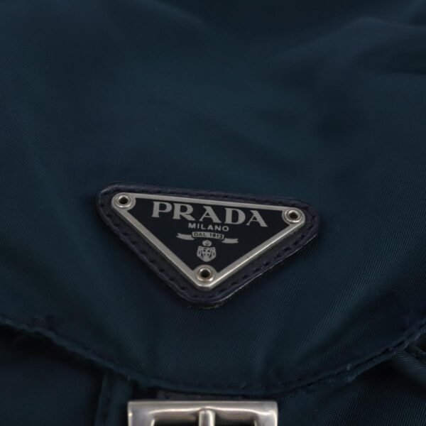 PRADA Backpack Nylon Blue Silver  97831
