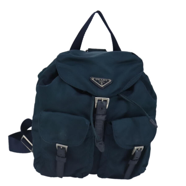 PRADA Backpack Nylon Blue Silver  97831