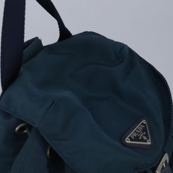 PRADA Backpack Nylon Blue Silver  97831