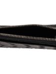 Bottega Veneta Intrecciato L Zipper Leather Card Wallet Black