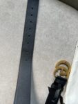 Gucci GG 2015 Re edition Marmont Black Wide Leather Belt with Gold Buckle