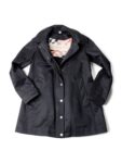 Burberry Brit Hooded Nova Check Wool Lined Coat Black