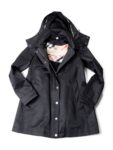 Burberry Brit Hooded Nova Check Wool Lined Coat Black