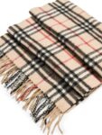 Burberry Cashmere House Check Fringe Scarf Brown