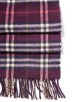 Burberry Cashmere House Check Fringe Scarf Burgundy