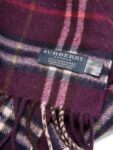 Burberry Cashmere House Check Fringe Scarf Burgundy