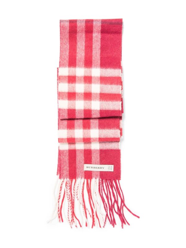 Burberry Cashmere House Check Narrow Scarf Red