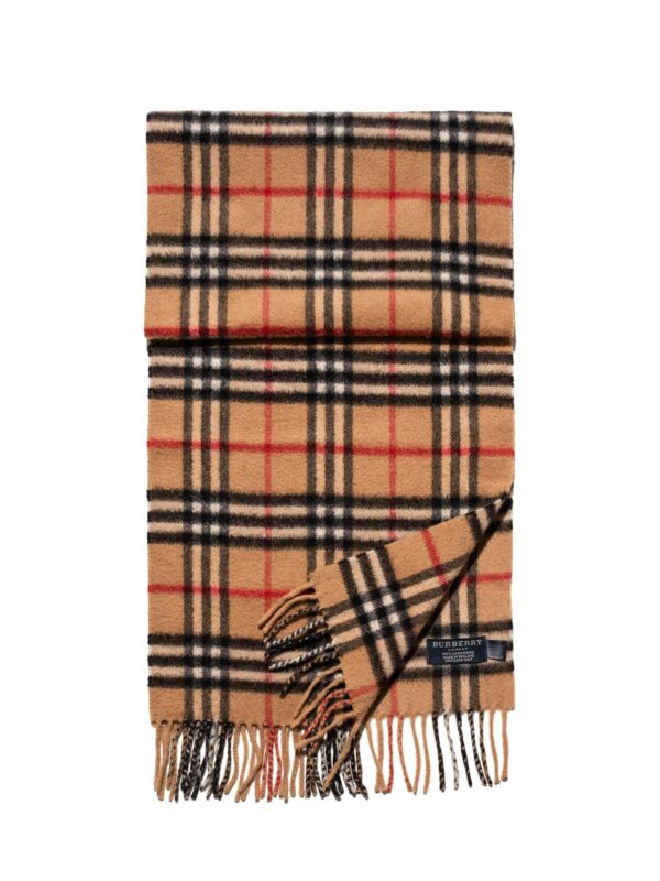 Burberry Cashmere Nova Check Scarf Brown