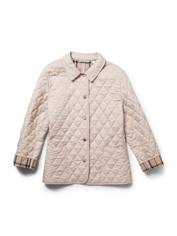 Burberry Check Lined Quilted Utility Jacket Beige