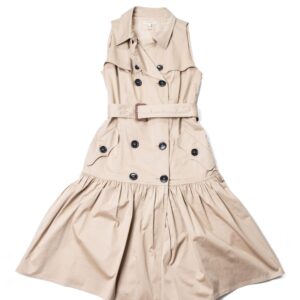 Burberry Cotton Belted Trench A-line Dress Beige
