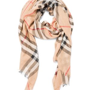 Burberry-Cotton-House-Check-Fringe-Large-Summer-Scarf-Brown-2