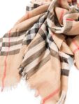 Burberry Cotton House Check Fringe Large Summer Scarf Brown