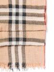 Burberry Cotton House Check Fringe Large Summer Scarf Brown