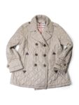 Burberry Double Breasted Quilted Nova Check Coat Beige