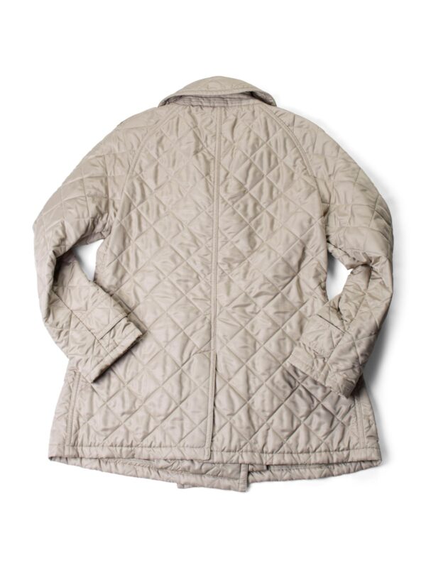 Burberry Double Breasted Quilted Nova Check Coat Beige
