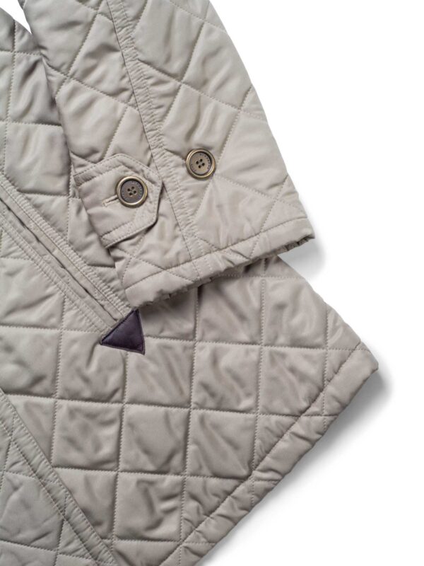 Burberry Double Breasted Quilted Nova Check Coat Beige