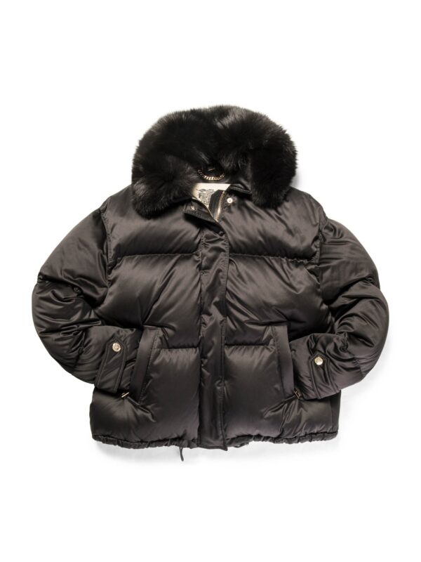 Burberry Fur Collar Oversized Puffer Down Jacket Black