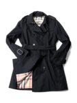 Burberry Gabardine Nova Check Trench Coat Black