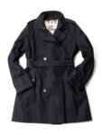 Burberry Gabardine Nova Check Trench Coat Black