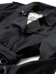 Burberry Gabardine Nova Check Trench Coat Black