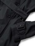Burberry Gabardine Nova Check Trench Coat Black