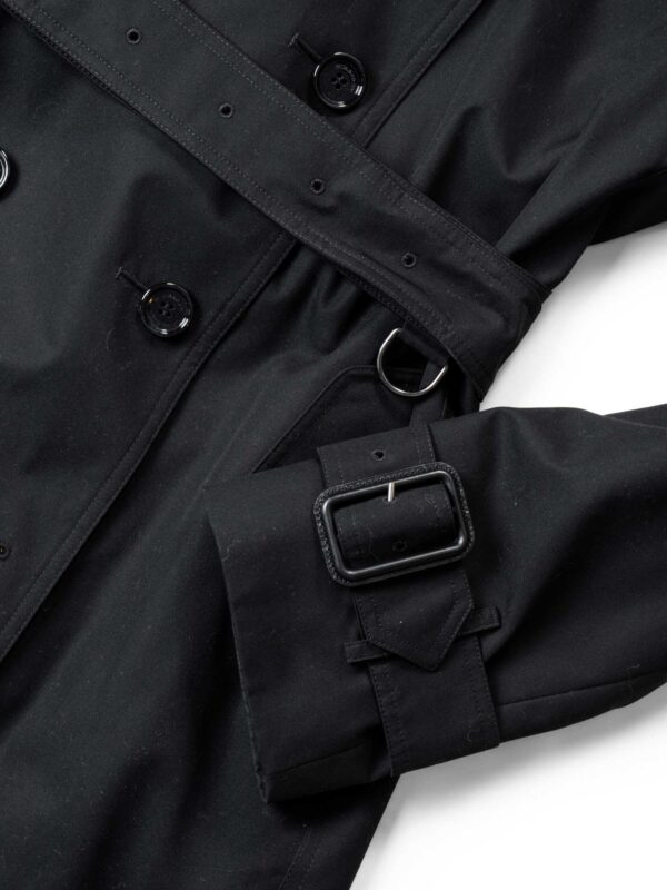 Burberry Gabardine Nova Check Trench Coat Black