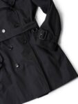 Burberry Gabardine Nova Check Trench Coat Black