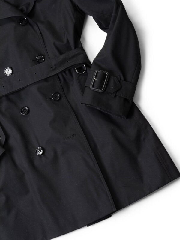 Burberry Gabardine Nova Check Trench Coat Black