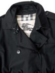 Burberry Gabardine Nova Check Trench Coat Black