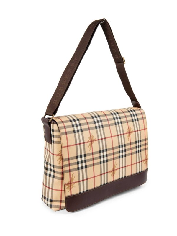 Burberry Haymarket Check Messenger Bag Beige