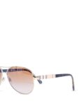 Burberry Honey Check Gradient Aviator Sunglasses Brown Gold