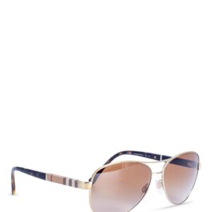 Burberry Honey Check Gradient Aviator Sunglasses Brown Gold