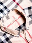 Burberry House Check Cotton Collared Button Up Boyfriend Shirt Beige