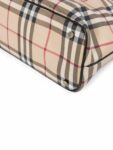 Burberry House Check Leather Top Handle Shopper Bag Beige Black