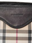 Burberry House Check Leather Top Handle Shopper Bag Beige Black