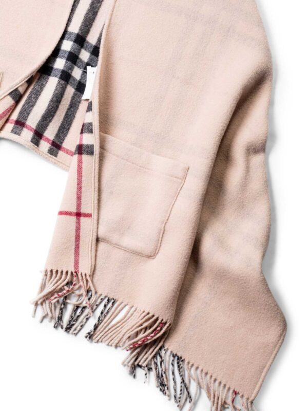 Burberry House Check Reversible Wool Poncho Beige