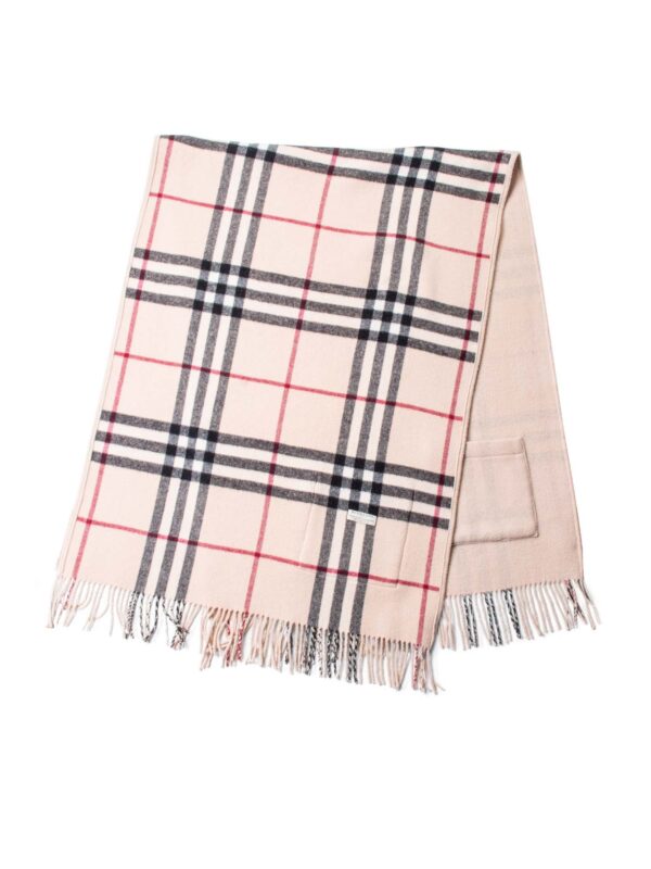 Burberry House Check Reversible Wool Poncho Beige