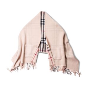 Burberry House Check Reversible Wool Poncho Beige