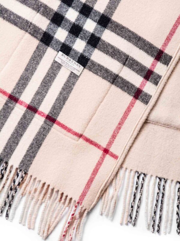Burberry House Check Reversible Wool Poncho Beige