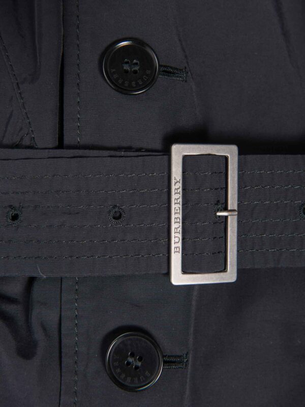 Burberry House Check Wool Lined Trench Coat Black