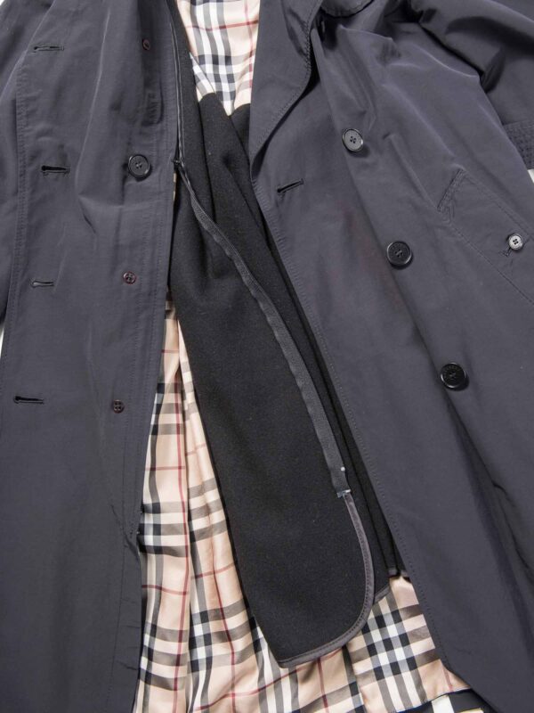 Burberry House Check Wool Lined Trench Coat Black