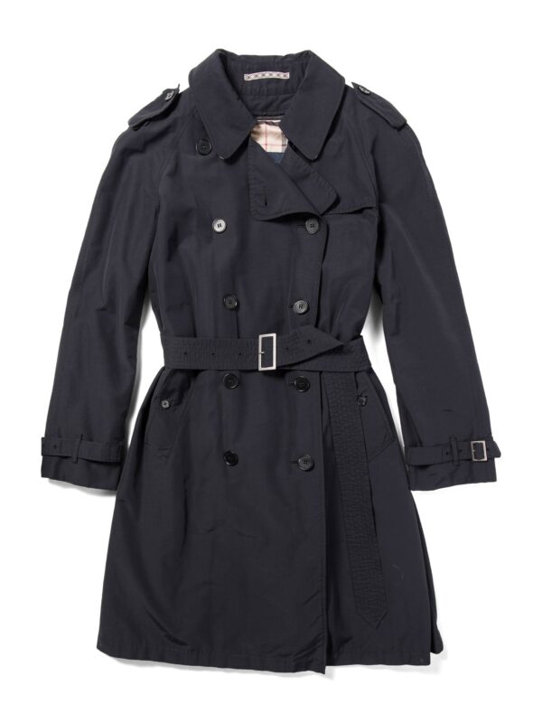 Burberry House Check Wool Lined Trench Coat Black