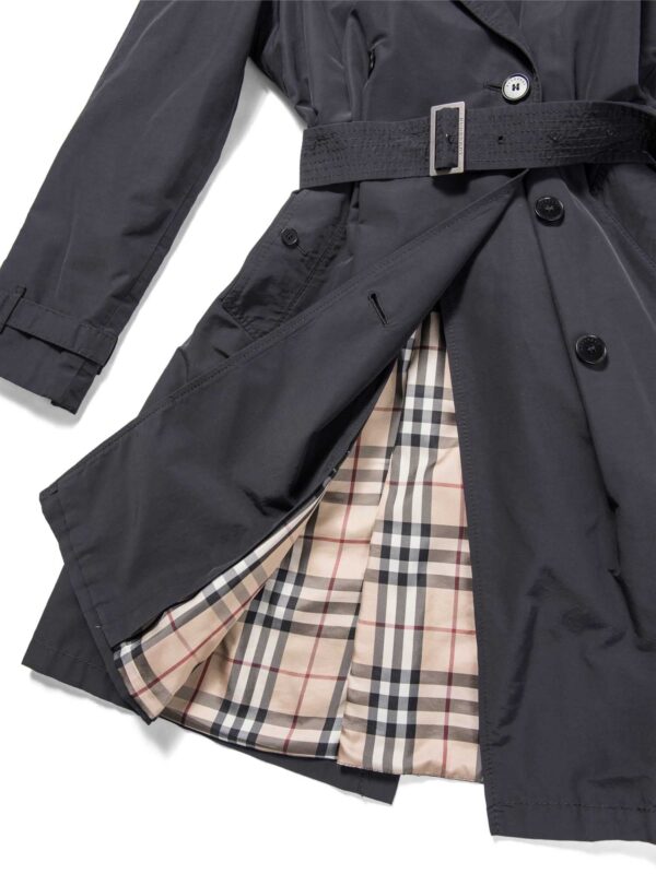 Burberry House Check Wool Lined Trench Coat Black