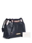 Burberry Leather House Check Bucket Messenger Bag Black