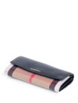 Burberry Leather House Check Flap Wallet Black Brown
